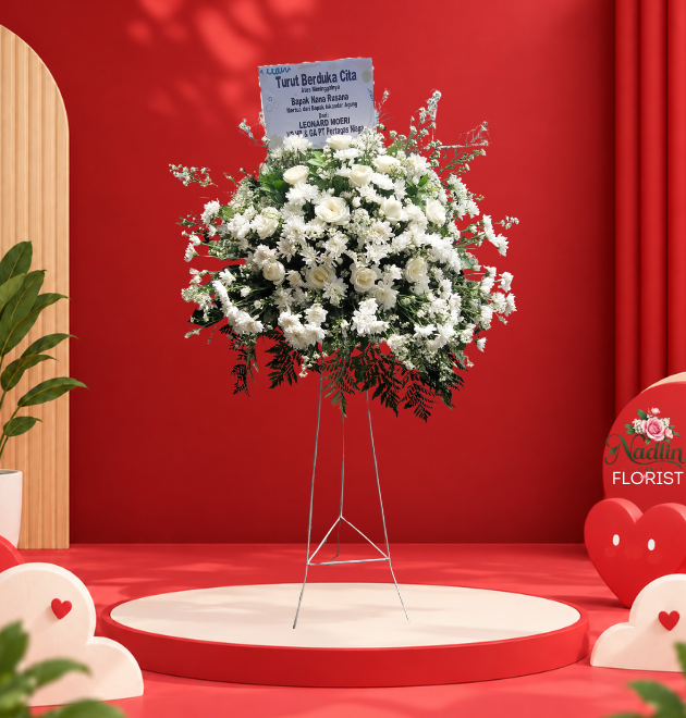 Pesan sekarang Bunga Berdiri (Standing Flower) hanya di Nadlin Florist. Hubungi WA/Telepon 0857-2105-9283 atau kunjungi nadlinflorist.com untuk info harga, pilihan desain, dan pemesanan.