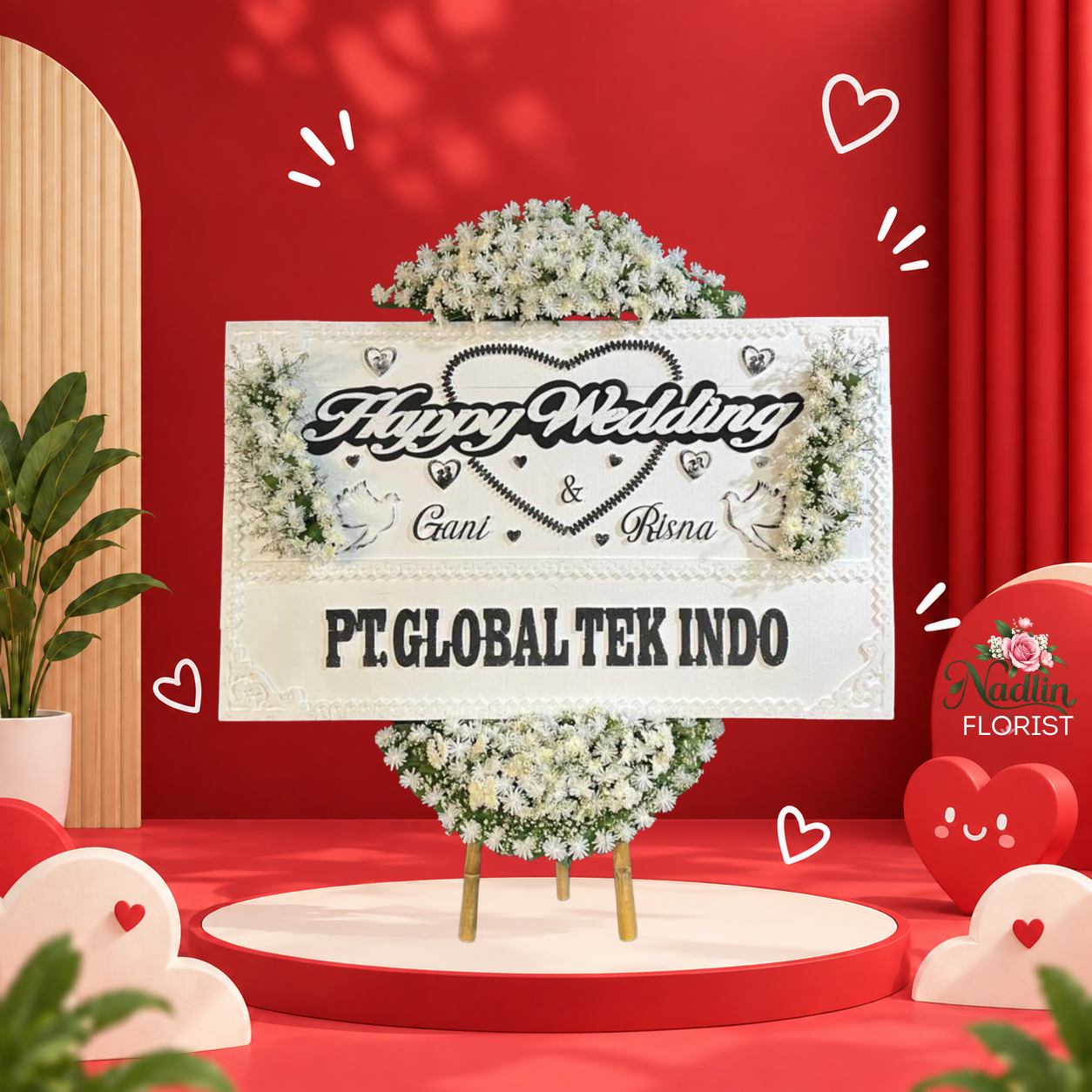 Bunga papan custom Cikiwul bekasi dari nadlin florist