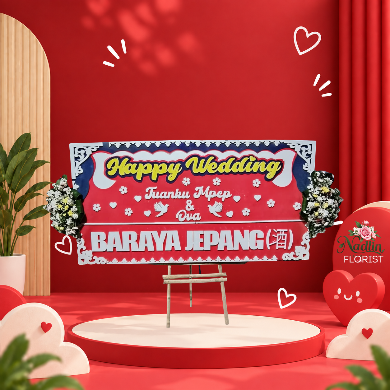 Bunga Papan Happy Wedding Bogor Selatan