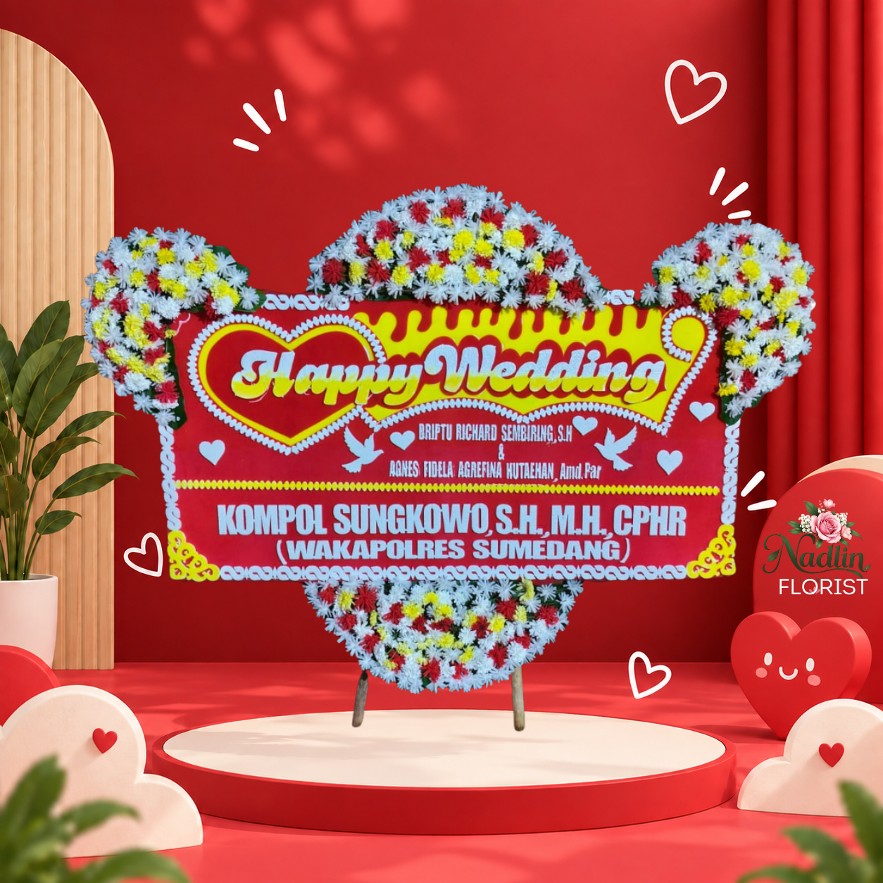 Bunga Papan Happy Wedding Bogor Tengah Dari Nadlin Florist
