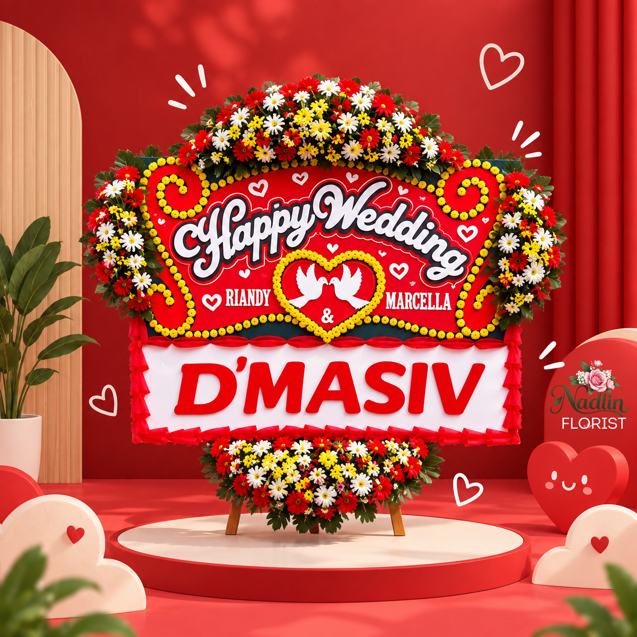 Bunga Papan Happy Wedding Jumbo
