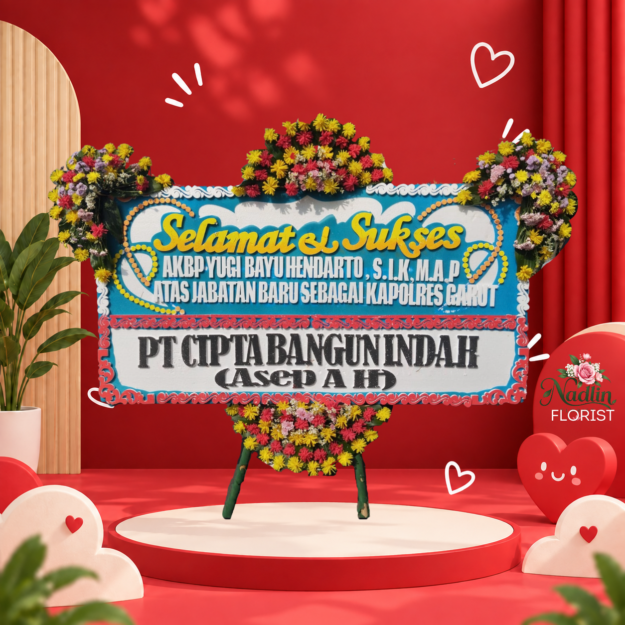 Bunga Papan Selamat dan Sukses Balungbangjaya Bogor Barat Dari Nalin Florist