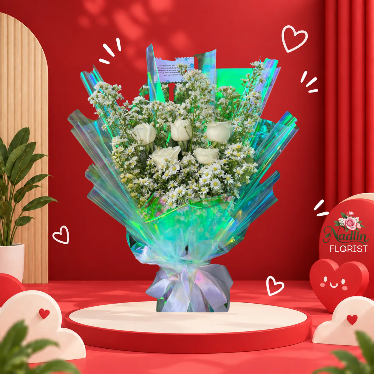 Buket Tangan Valentine Tasikmalaya Cipatujah dari Nadlin Florist