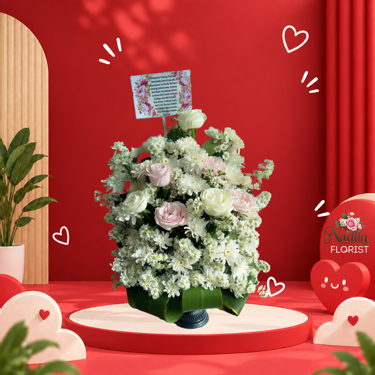 pesan bunga meja ucapan ulang tahun dari nadlin florist