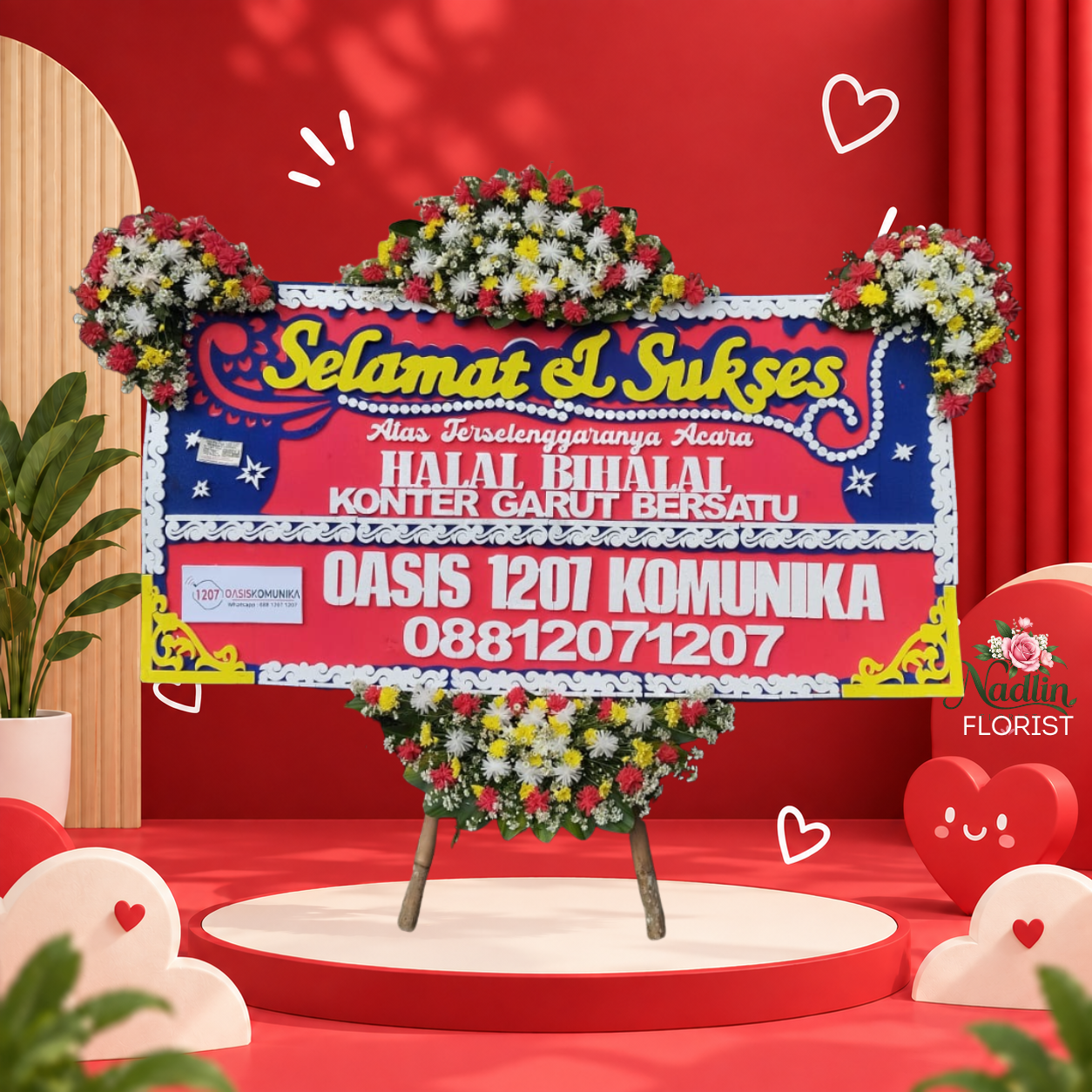 Bunga papan selamat dan sukses Cilebar Karawang