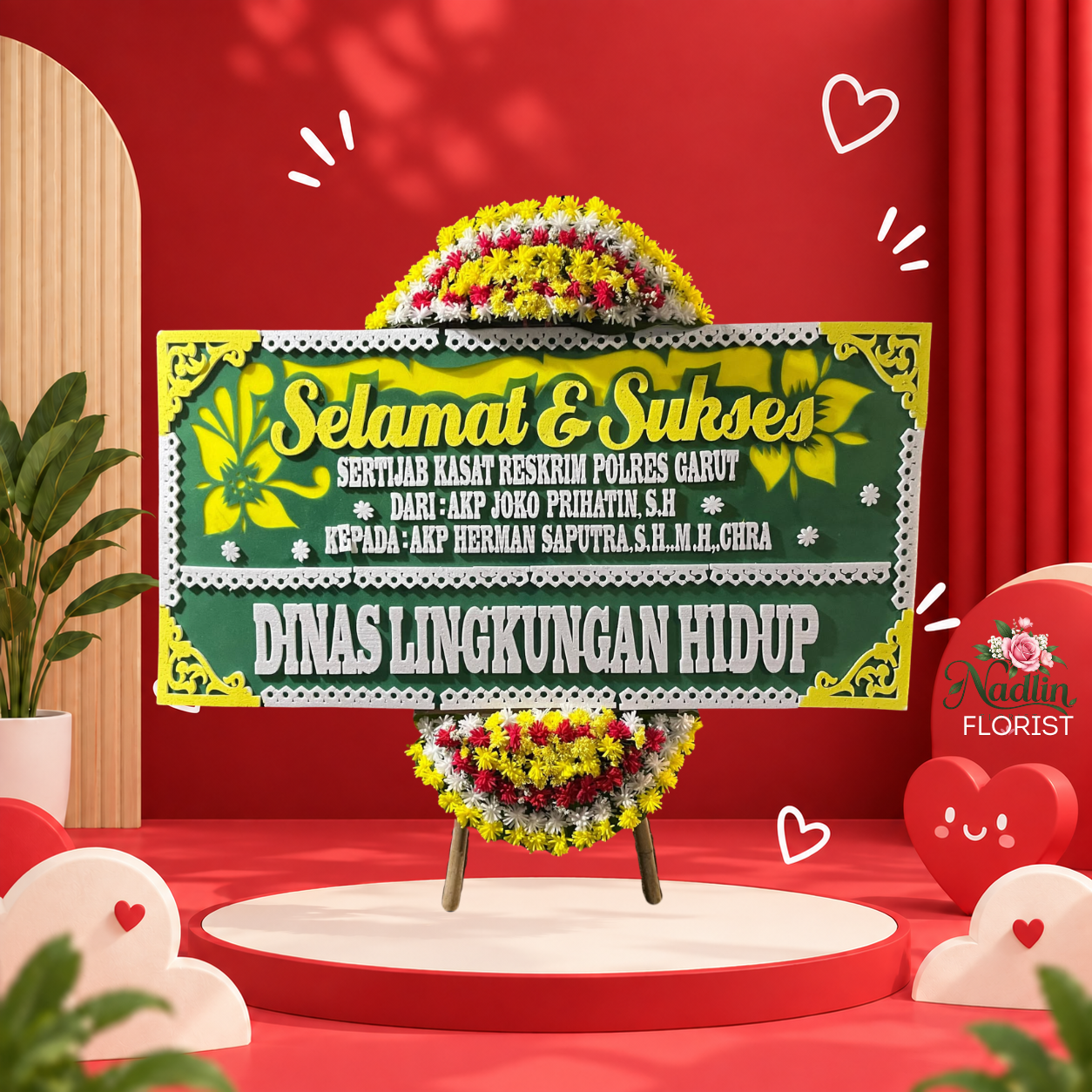 Rangkaian bunga papan selamat dan suk sumedang ini dirancang khusus untuk memberikan ucapan selamat atas pembukaan usaha, grand opening, peresmian kantor, wisuda, pelantikan, hingga keberhasilan dalam berbagai acara.
