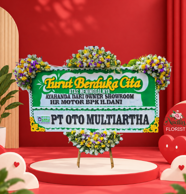 Bunga papan turut berduka cita Karawang Barat